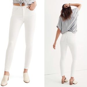 Madewell High Rise White Skinny Jeans